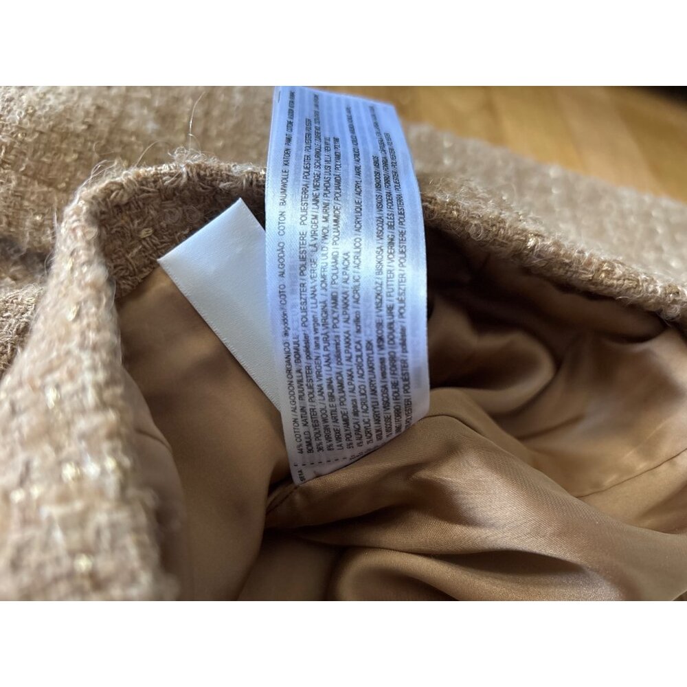 Mango Womens Beige Tweed Button-Up Jacket, XS, new with tags - Picture 7 of 7